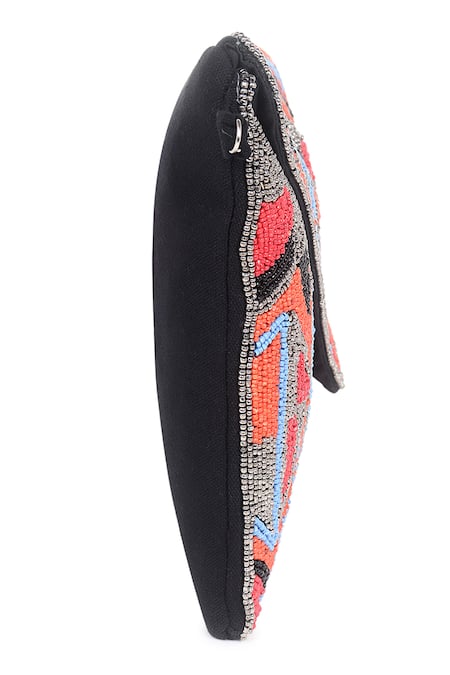 Nazaakat By Samara Singh_Multi Color Beads Geometric Embellished Flap Bag _at_Aza_Fashions