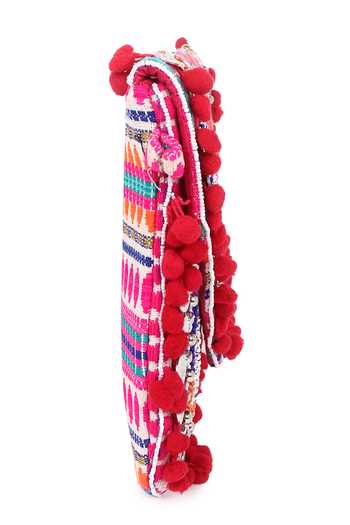 Nazaakat By Samara Singh_Multi Color Embroidery, Sequins, Banjara Boho Coin And Pom-pom Embellished Clutch _Online_at_Aza_Fashions