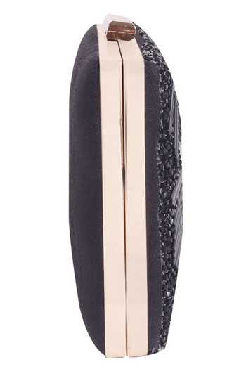 Shop_Nazaakat By Samara Singh_Black Beads Geometric Pattern Clutch _Online_at_Aza_Fashions
