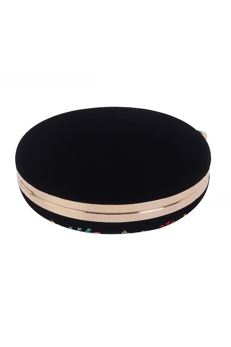 Buy Nazaakat By Samara Singh Black Embroidery, Sequins, Beads Round Clutch With Sling Online at Aza Fashions Buy_Nazaakat By Samara Singh_Black Embroidery, Sequins, Beads Round Clutch With Sling _Online_at_Aza_Fashions