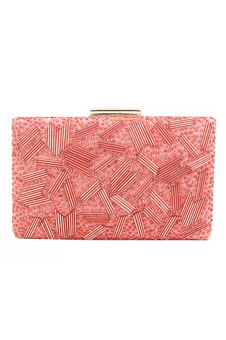 Buy Nazaakat By Samara Singh Pink Beads And Sequin Embellished Clutch Buy_Nazaakat By Samara Singh_Pink Beads And Sequin Embellished Clutch