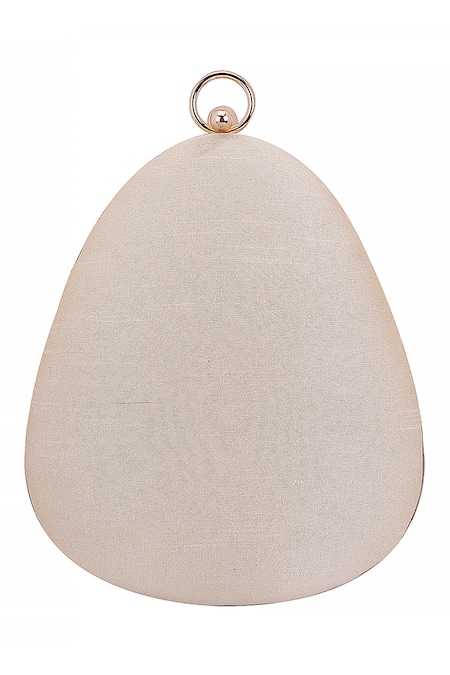 Shop_Nazaakat By Samara Singh_Cream Beads, Sequins Beaded Geometric Pattern Clutch With Sling _Online_at_Aza_Fashions