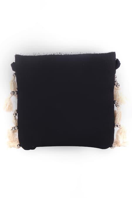 Buy_Nazaakat By Samara Singh_White Beads, Tassels Beaded Evil Eye Pattern Sling Bag _Online_at_Aza_Fashions