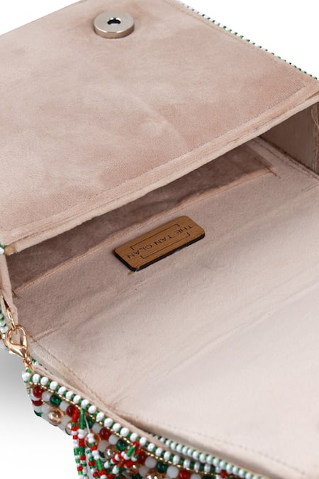 The Tan Clan_Multi Color Beads, Stones Abby Flapover Bag _Online_at_Aza_Fashions