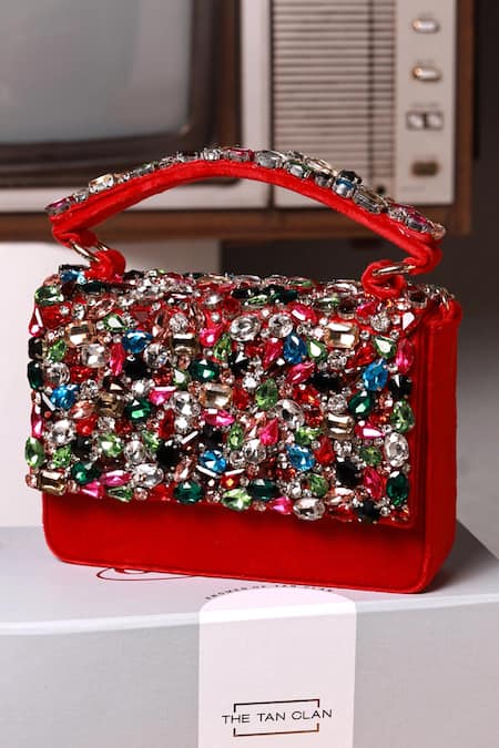 The Tan Clan Kylie Red Flapover Bag 