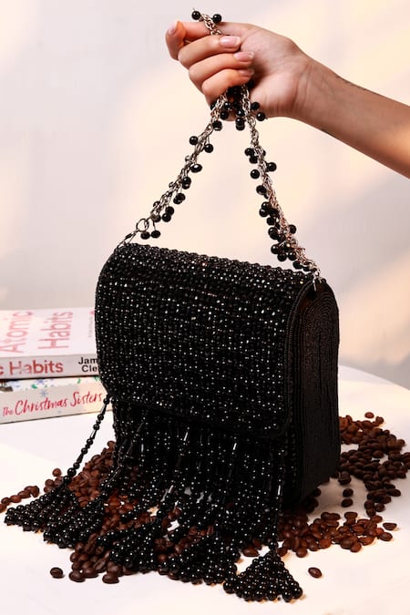 The Tan Clan Mira Black Flapover Bag 