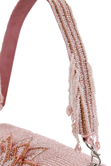 The Tan Clan Pink Beads, Sequins Eva Flapover Bag Online at Aza Fashions The Tan Clan_Pink Beads, Sequins Eva Flapover Bag _Online_at_Aza_Fashions