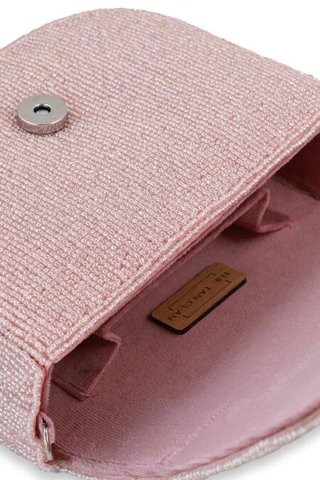 Buy The Tan Clan Pink Beads, Sequins Eva Flapover Bag Buy_The Tan Clan_Pink Beads, Sequins Eva Flapover Bag