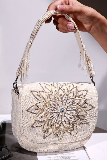 The Tan Clan Eva White Flapover Bag 