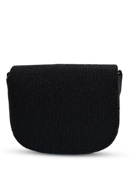 The Tan Clan Black Beads Eva Flapover Bag at Aza Fashions The Tan Clan_Black Beads Eva Flapover Bag _at_Aza_Fashions
