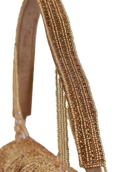 The Tan Clan Gold Beads Eva Flapover Bag Online at Aza Fashions The Tan Clan_Gold Beads Eva Flapover Bag _Online_at_Aza_Fashions