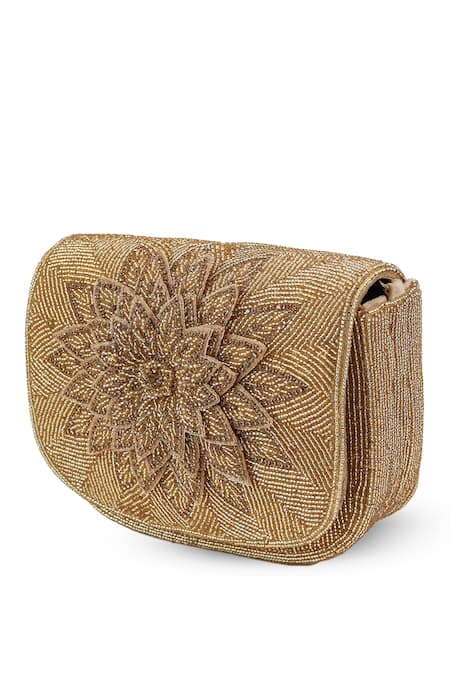 Shop The Tan Clan Gold Beads Eva Flapover Bag Online at Aza Fashions Shop_The Tan Clan_Gold Beads Eva Flapover Bag _Online_at_Aza_Fashions