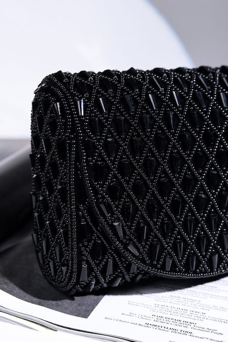 Shop_The Tan Clan_Black Beads Claire Flapover Bag 