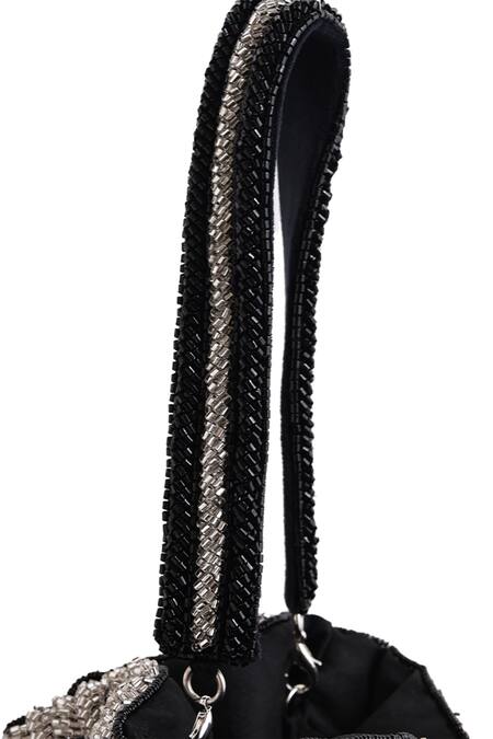 The Tan Clan Black Beads, Tassels Aarna Potli Bag Online at Aza Fashions The Tan Clan_Black Beads, Tassels Aarna Potli Bag _Online_at_Aza_Fashions