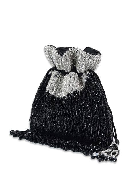 The Tan Clan Black Beads, Tassels Aarna Potli Bag at Aza Fashions The Tan Clan_Black Beads, Tassels Aarna Potli Bag _at_Aza_Fashions