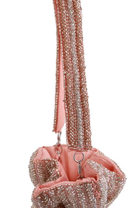 The Tan Clan_Pink Beads, Tassels Aarna Potli Bag _Online_at_Aza_Fashions