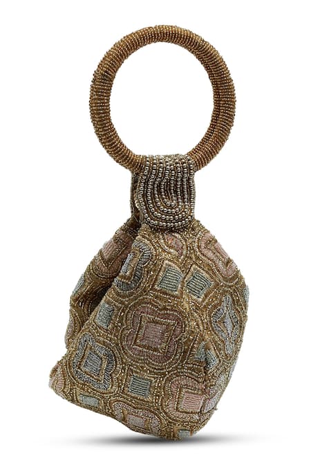 The Tan Clan Luna Gold Half Moon Bag 