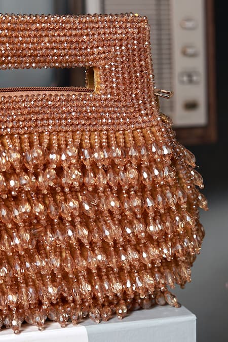 Shop_The Tan Clan_Gold Beads, Pearls Cindy Box Clutch _at_Aza_Fashions