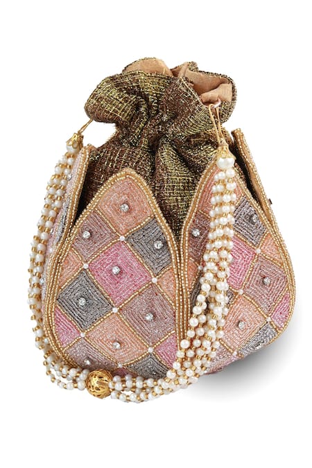 The Tan Clan Juhi Lotus Potli With Pearl Handle 