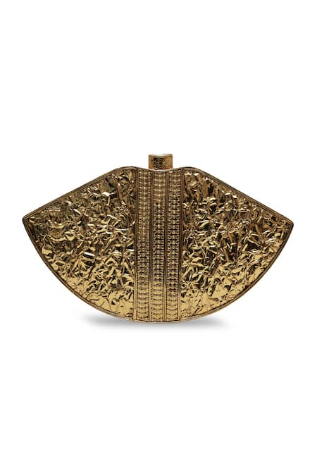 Buy_The Tan Clan_Gold Pearls, Gemstones Zuri Mother Of Brass Clutch 