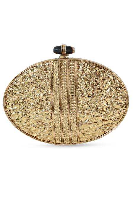 Buy The Tan Clan Gold Beads, Stones Tracy Brass Clutch Buy_The Tan Clan_Gold Beads, Stones Tracy Brass Clutch