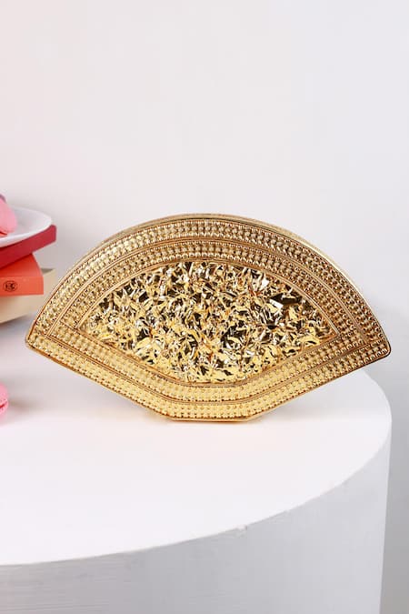 The Tan Clan Quinn Multicolor Brass Clutch 