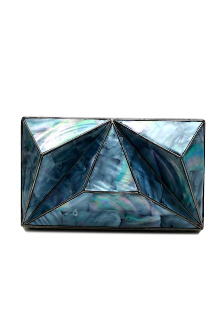The Tan Clan_Silver Mindy 3d Brass Clutch _Online_at_Aza_Fashions