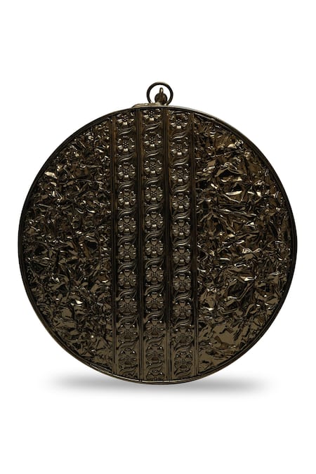 Shop_The Tan Clan_Black Pearls, Stones Vana Brass Clutch 