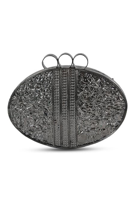 Shop The Tan Clan Silver Pearls, Rhinestones, Stones Nina Brass Clutch Online at Aza Fashions Shop_The Tan Clan_Silver Pearls, Rhinestones, Stones Nina Brass Clutch _Online_at_Aza_Fashions