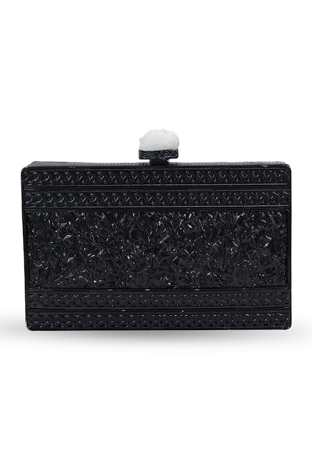 Shop The Tan Clan Black Stones Eve Brass Clutch at Aza Fashions Shop_The Tan Clan_Black Stones Eve Brass Clutch _at_Aza_Fashions