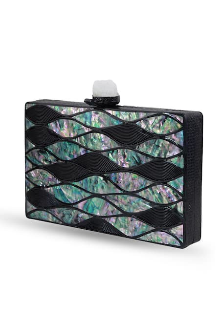 Buy The Tan Clan Black Stones Eve Brass Clutch Online at Aza Fashions Buy_The Tan Clan_Black Stones Eve Brass Clutch _Online_at_Aza_Fashions