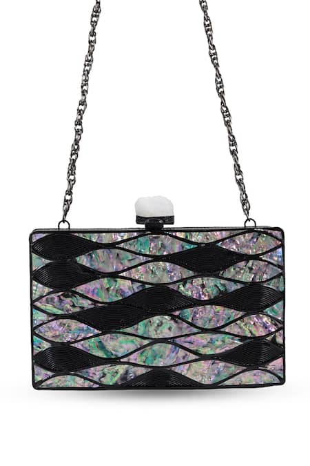 The Tan Clan Black Stones Eve Brass Clutch at Aza Fashions The Tan Clan_Black Stones Eve Brass Clutch _at_Aza_Fashions