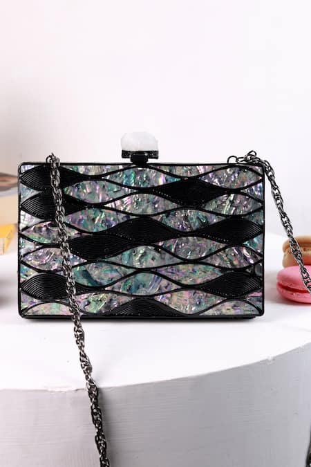 The Tan Clan Black Stones Eve Brass Clutch 