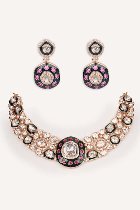 Zevar By Geeta Kundan Necklace Set 