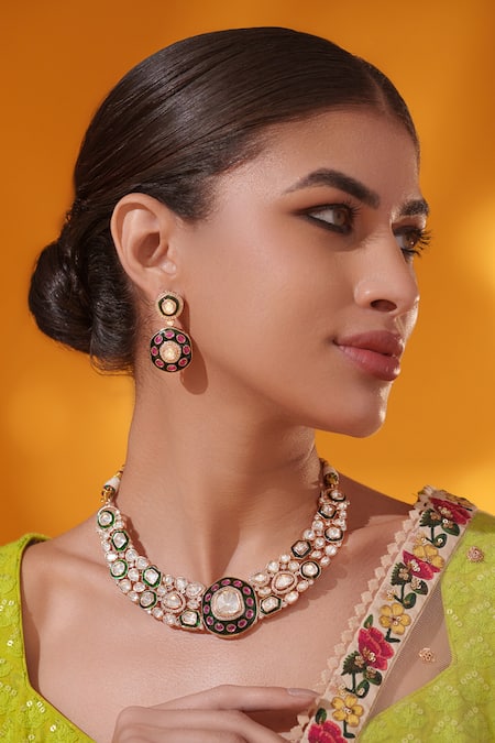 Zevar By Geeta Kundan Necklace Set 