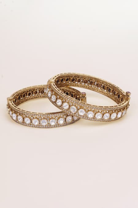 Zevar By Geeta Kundan & Polki Bangles - Set of 2 