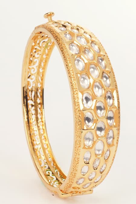 Zevar By Geeta Kundan Studded Bracelet 