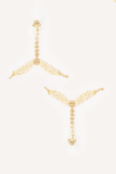 Zevar By Geeta Kundan Embellished Hathphool - Set of 2 