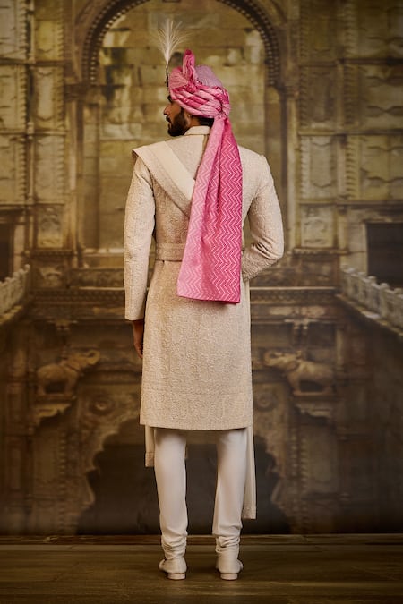 Nitika Gujral Raw Silk Embroidered Sherwani Set 