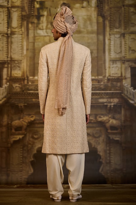 Nitika Gujral Raw Silk Sherwani & Kurta Set 