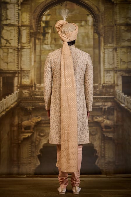 Nitika Gujral Jaal Embroidered Sherwani Set 