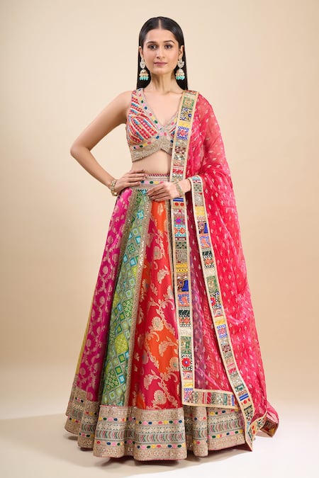 Samyukta Singhania Color Block Lehenga Set 