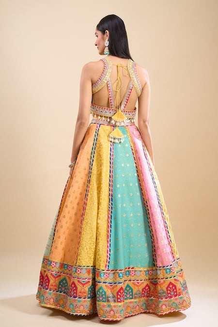 Samyukta Singhania Color Block Lehenga Set 