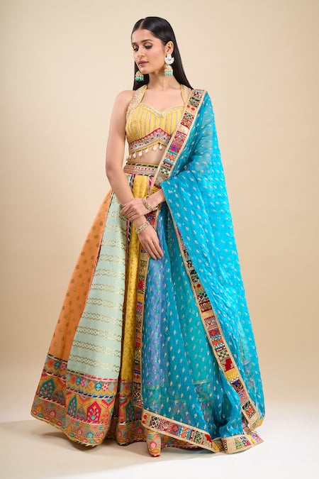Samyukta Singhania Color Block Lehenga Set 
