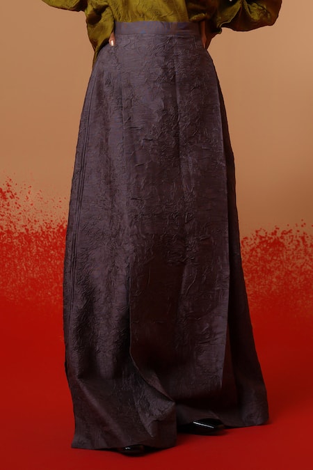 Shop Stoique Gray Silk Haze Skirt Online at Aza Fashions Shop_Stoique_Gray Silk Haze Skirt _Online_at_Aza_Fashions