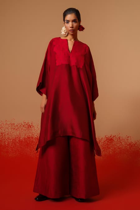 Stoique Red Silk Root Mysore Pant 