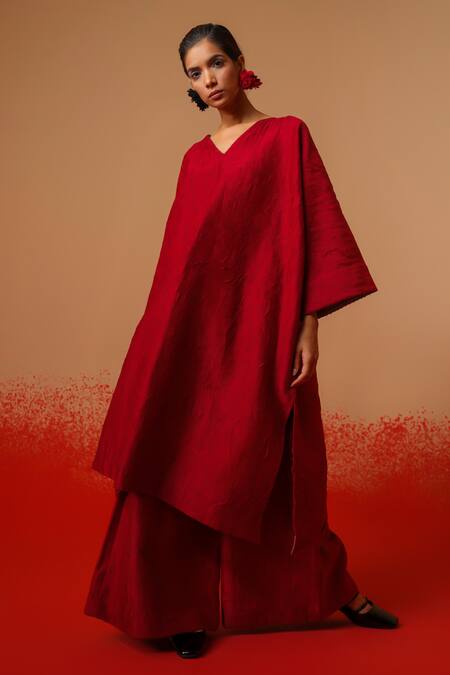 Shop_Stoique_Red Silk Flow Pant 