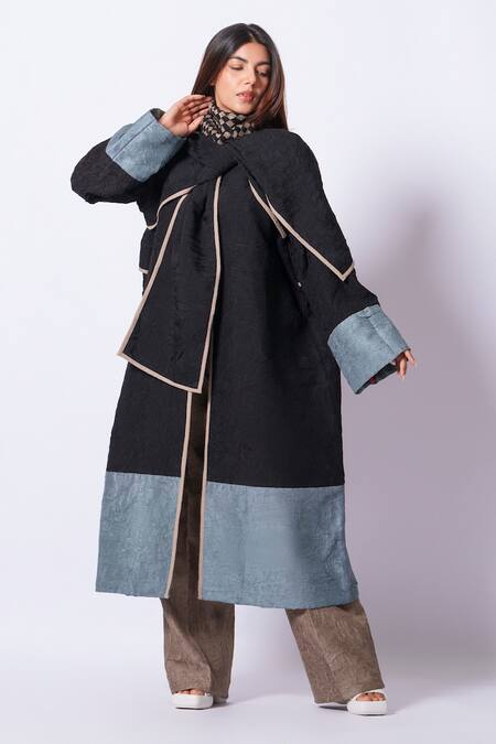 Stoique_Gray Silk Loom Pant _at_Aza_Fashions