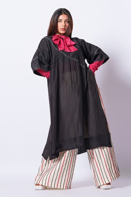 Stoique Ivory Handloom Cotton Cord Striped Pant 
