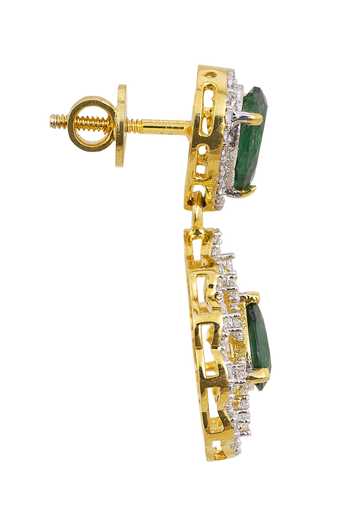 Sica Jewellery_Green Stones 925 Silver Lizzie Drop Earrings _Online_at_Aza_Fashions